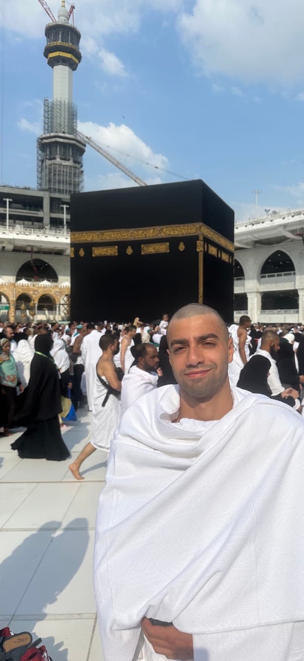 Sam Habib at the Kaaba in Mecca